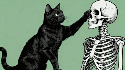 black and white cat