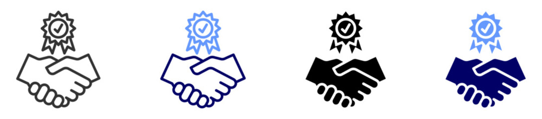 trustworthiness icon set multiple style