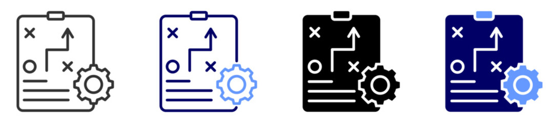 strategy planning icon set multiple style