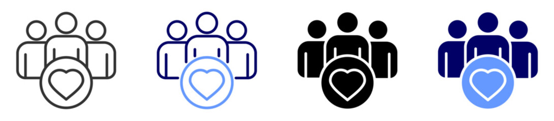 team morale icon set multiple style