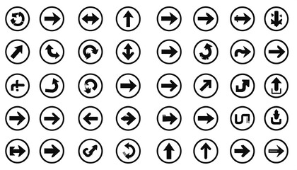 Collection of black directional arrows
