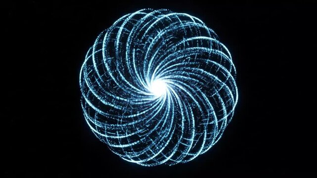 Simple and captivating, this abstract digital render portrays a dynamic blue vortex of glowing particles, evoking futuristic energy and technological innovation