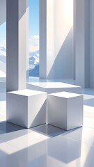 White architectural display