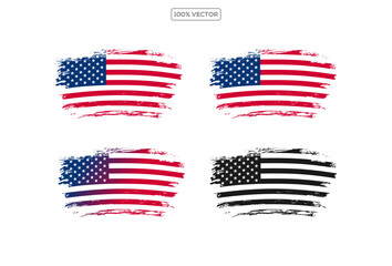 USA colors, stars and stripes abstract grunge design. Independence Day modern vector