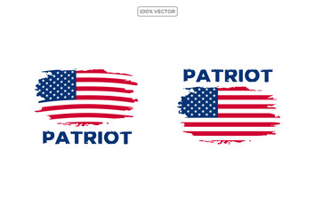 American Flag Patriot Design logo design vector illustration template