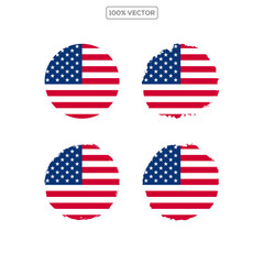 American flags. Button flag icon. Standard color. Circle icon flag. Computer digital vector