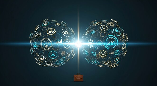 Synergy of Two Global Business Networks with Central Light