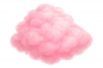 Obraz premium Pink cotton candy cloud with fluffy texture, sweet sugar treat, confectionery snack on transparent background