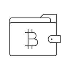 Obraz premium Bitcoin Wallet thinline icon , vector, pixel perfect, illustrator file