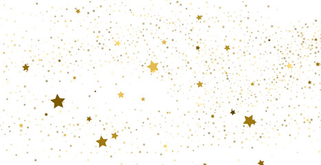 gold stars confetti, Falling magic glitter confetti, golden dust. Modern Design elements or decoration, PNG	