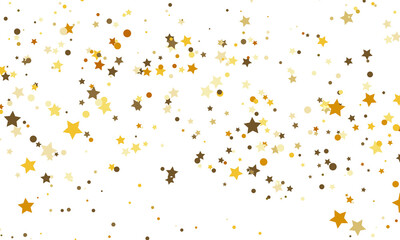 gold stars confetti, Falling magic glitter confetti, golden dust. Modern Design elements or decoration, PNG	