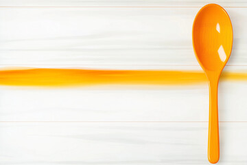 Orange spoon on wooden background