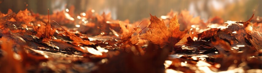 The embrace of fall foliage: nature's colorful farewell to warmth. Drama poster. Subtle autumn hues: a dance of leaves in gentle fall shades. Poster illustration. Poster design.