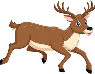 Animated cartoon deer running