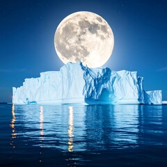 Obraz premium Moonlit Iceberg Reflection