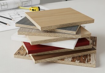 Wood Panel Samples for Construction.
