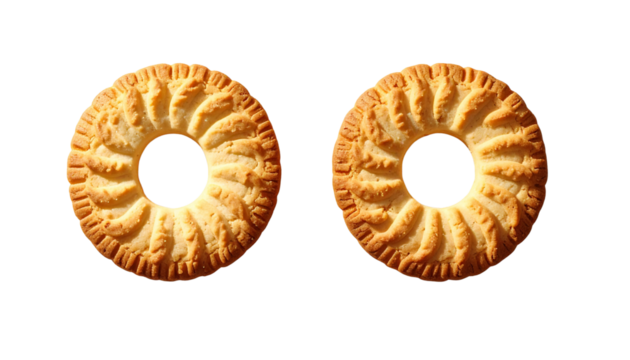  3D Realistic Cookie Collection with Chocolate Chips isolated on transparent background