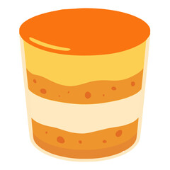 Goxua Pamplona Basque dessert flat color vector illustration template design