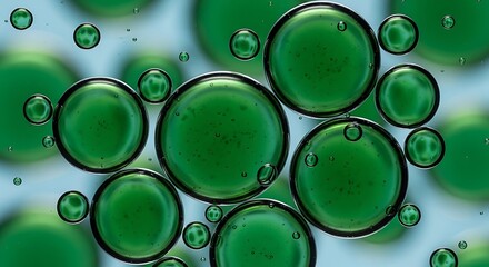 Close Up of Green Algae Cells.