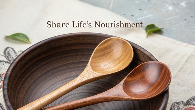 Wooden Spoons resting in a Bowl reflecting a Lifestyle Concept