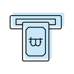 Crypto Withdrawal color shadow thinline icon , vector, pixel perfect, illustrator file  
