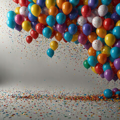 Colorful Balloons and Confetti Celebration Background