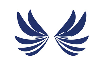 Abstract Blue Wings Design Modern and Symbolic Illustration.