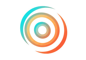 Abstract Circular Gradient Design with Vibrant Colors on White Background.
