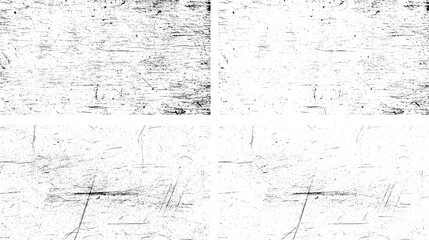 Black Grunge Texture Overlay. A seamless, rough pattern with halftone noise and grain. A transparent background element for adding a worn and torn vintage effect.