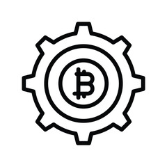 Bitcoin Management line icon , vector, pixel perfect, illustrator file 
