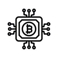 Bitcoin processing line icon , vector, pixel perfect, illustrator file 
