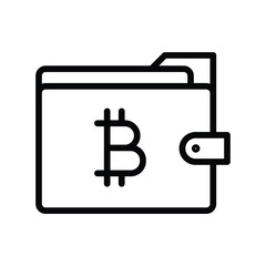 Bitcoin Wallet line icon , vector, pixel perfect, illustrator file 
