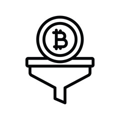 Crypto funnel line icon , vector, pixel perfect, illustrator file 

