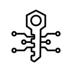 Digital Key line icon , vector, pixel perfect, illustrator file 

