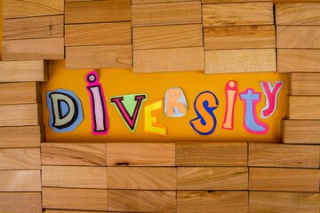 Diversity Word Against Wooden Blocks Background