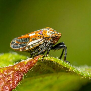 A close-up image of a leafhopper insect