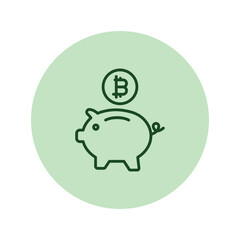 Bitcoin Piggy bank pentaglow , vector, pixel perfect, illustrator file 
