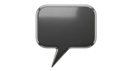 Glossy Speech Bubble Icon isolated on a transparent background