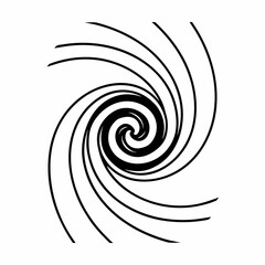 Abstract black and white spiral vortex graphic design