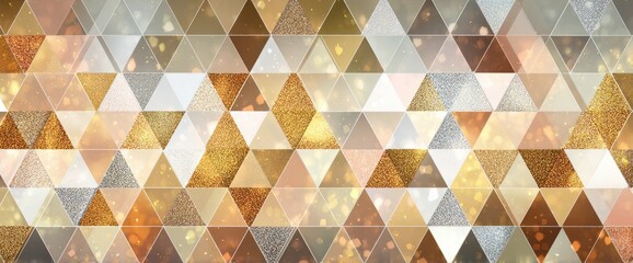 Gold and white patterned background with triangles