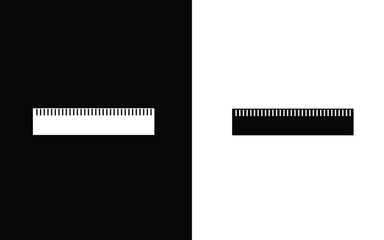 vector image of a white forest ruler on a black and white background