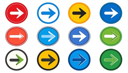 Colorful directional arrows