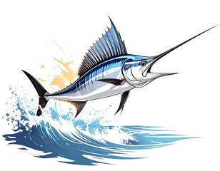 Majestic marlin leaps