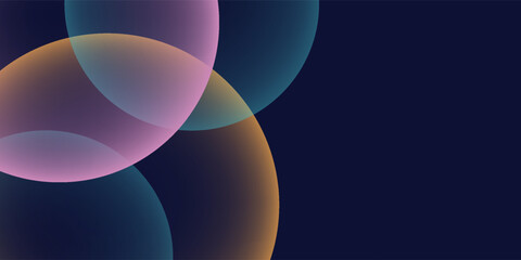 Abstract Glowing Spheres on Dark Background with Copy Space. eps 10