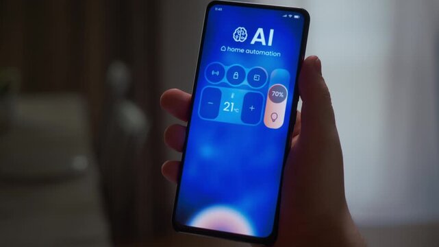 AI assistant in a phone app: set the home thermostat by voice