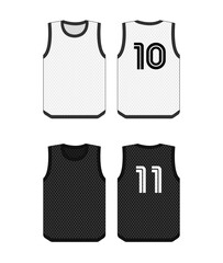 Training bibs vector template illustration set