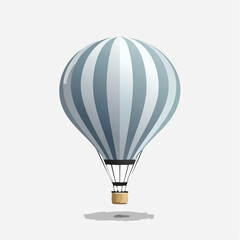 Naklejka premium Whimsical Striped Hot Air Balloon Voyage A Soaring Vector Journey of Adventure