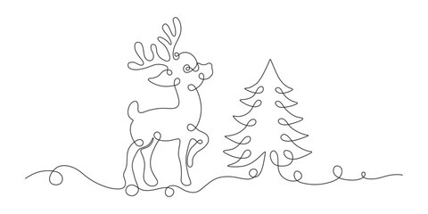 continuous line of deer and C...
