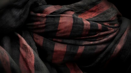 Obraz premium Elegant striped fabric textiles studio close-up photography soft textures artistic design