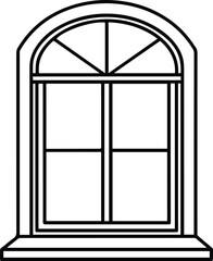window outline vector for architecture and interior design
